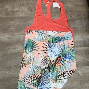 Fabletics racerback tank with cropped palm pants